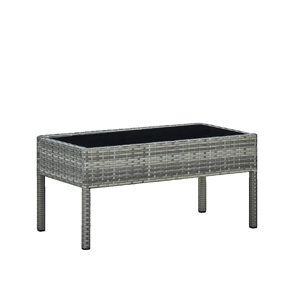 Vidaxl Mesa De Jardín Ratán Sintético 75X40x37 Cm Gris , Leroy Merlin