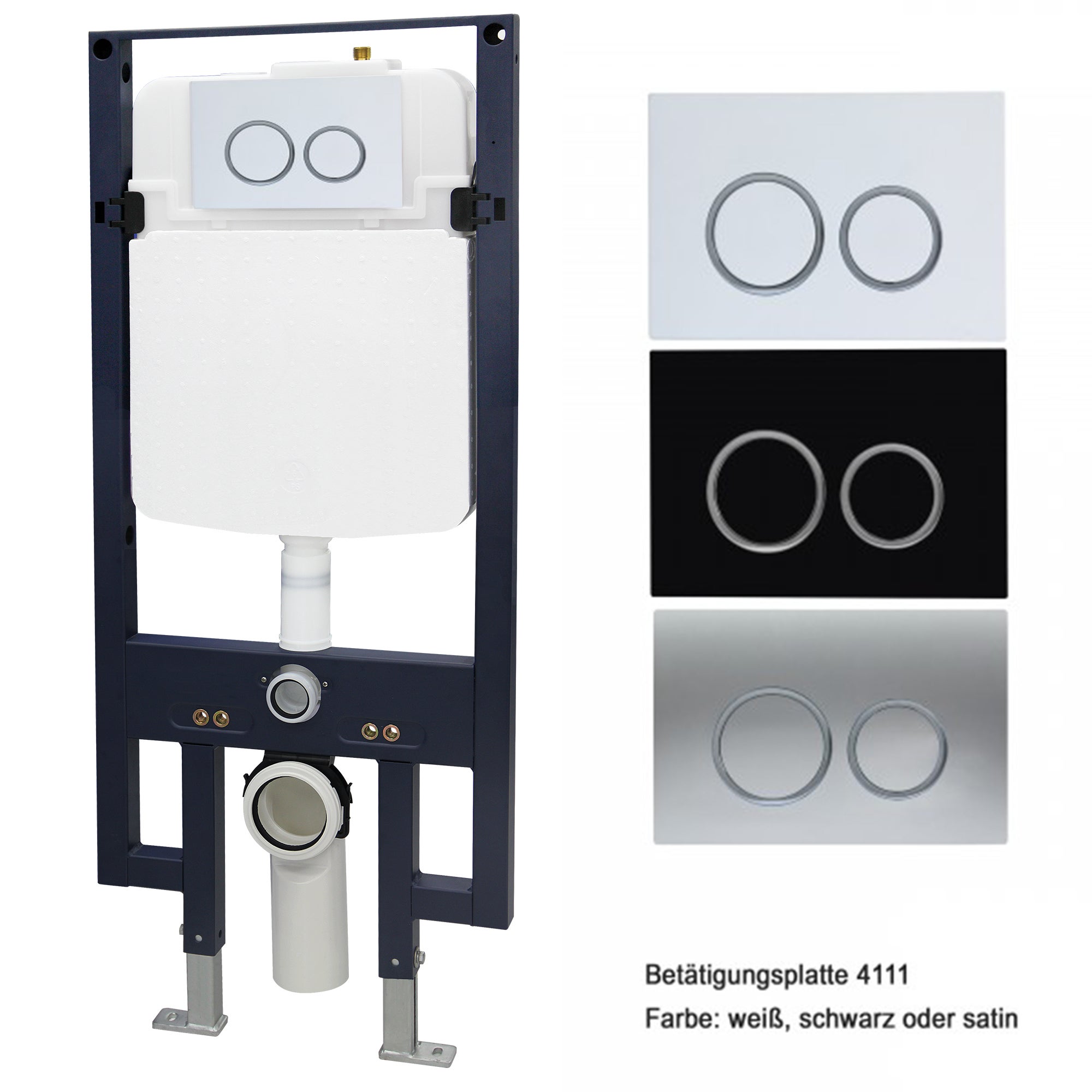 Bernstein Stelaż podtynkowy WC G3008 + panel spłuczki 009 szkło białe - 2