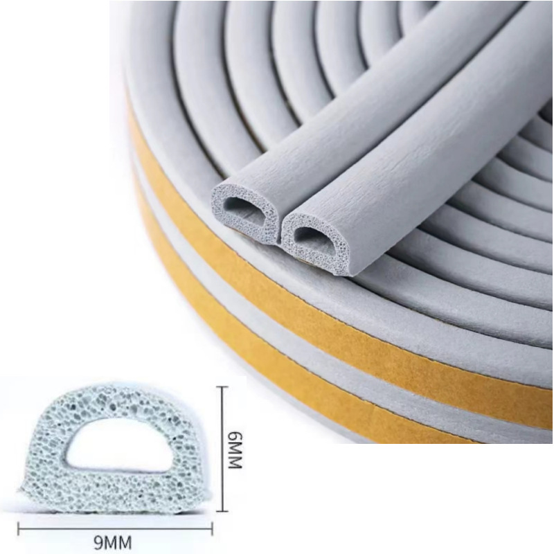 Taśma uszczelniająca do drzwi i okien, 10M samoprzylepna taśma uszczelniająca do drzwi, szara, dźwiękochłonna i antykolizyjna.