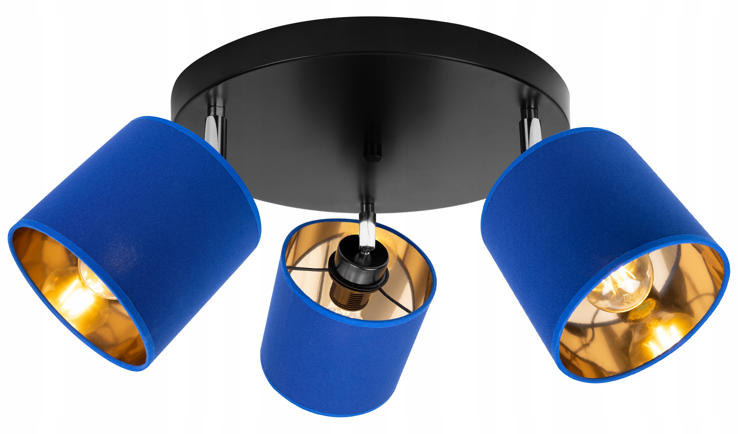 Lampa sufitowa wisząca LED modern 3xE27 klosz owalny złoty/niebieski Light Home LH