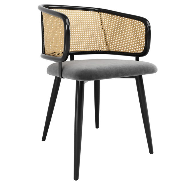 StarEcho Set Di 2 Sedie Da Pranzo In Rattan Sintetico E Pelle PU - Marroni, Senza Braccioli, Facili Da Montare, Peso Max 136 Kg