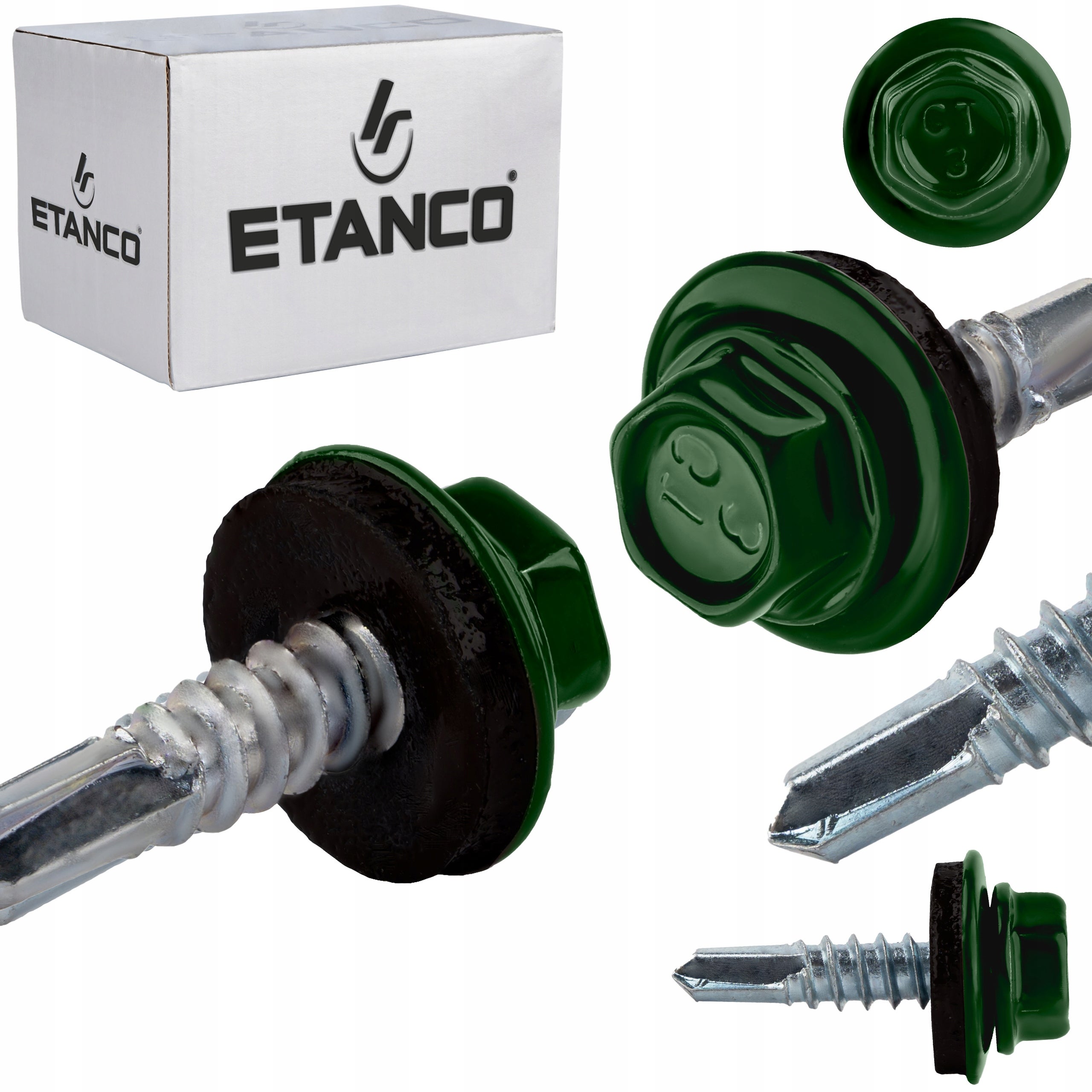 Wkręty samowiercące do metalu Etanco GT3 Z14 4,8x19 mm RAL 6005 250szt