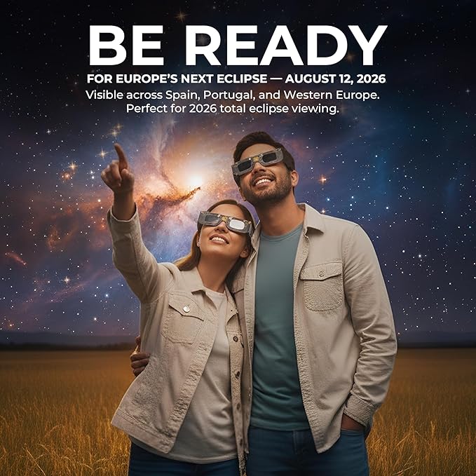 Lunettes Éclipse Solaire – Certifiées ISO conformes CE – Lunettes de protection pour l’observation sûre des éclipses solaires 6 articles - 3