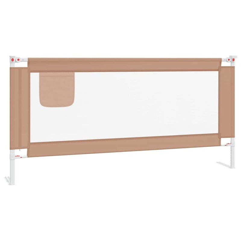HOMTAKIE Barrière De Sécurité De Lit D'enfant Taupe 180x42 Cm Polyester