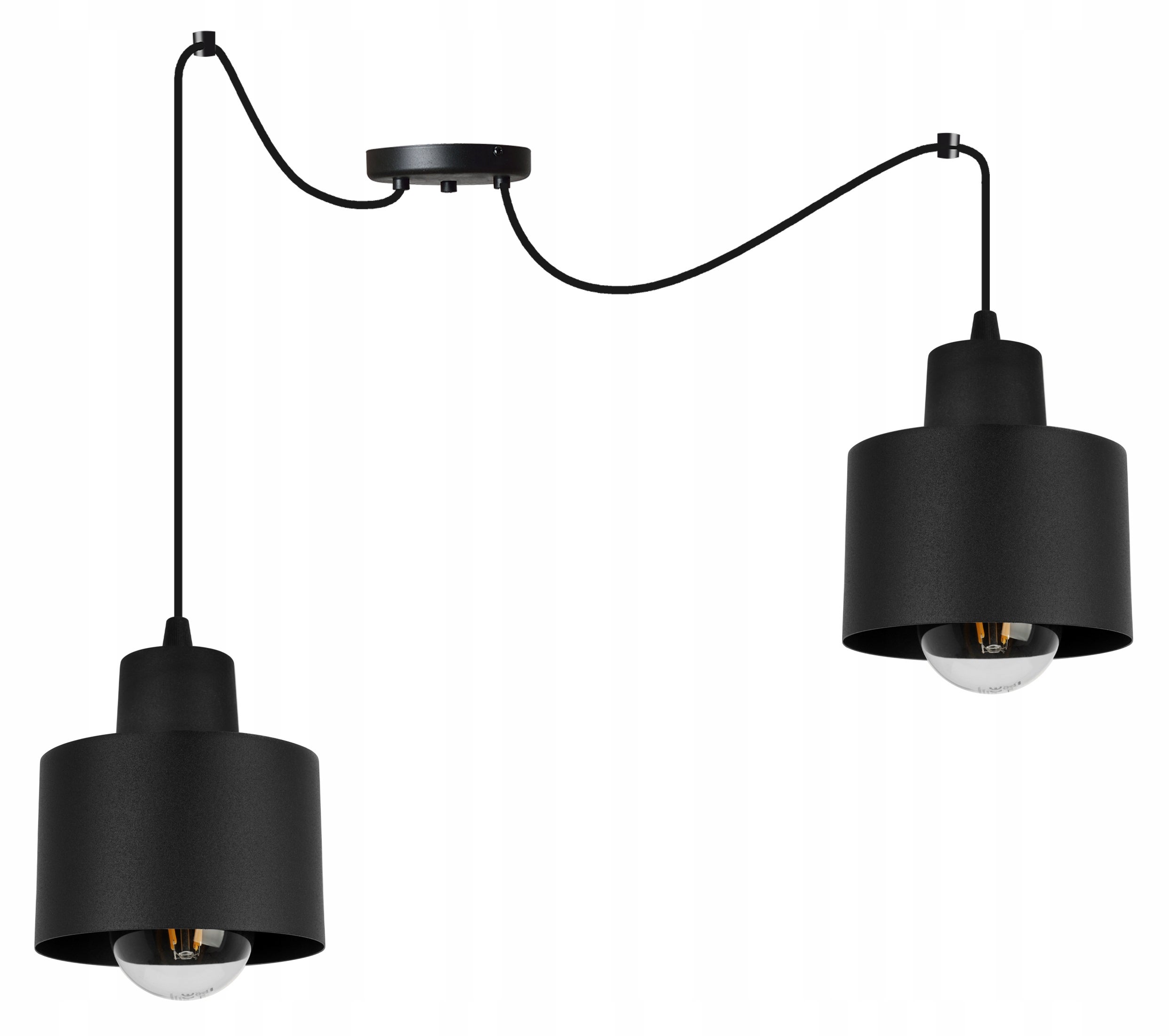 Lampa sufitowa wisząca Spider Panta modern 2xE27 abażur walec czarny Light Home LH