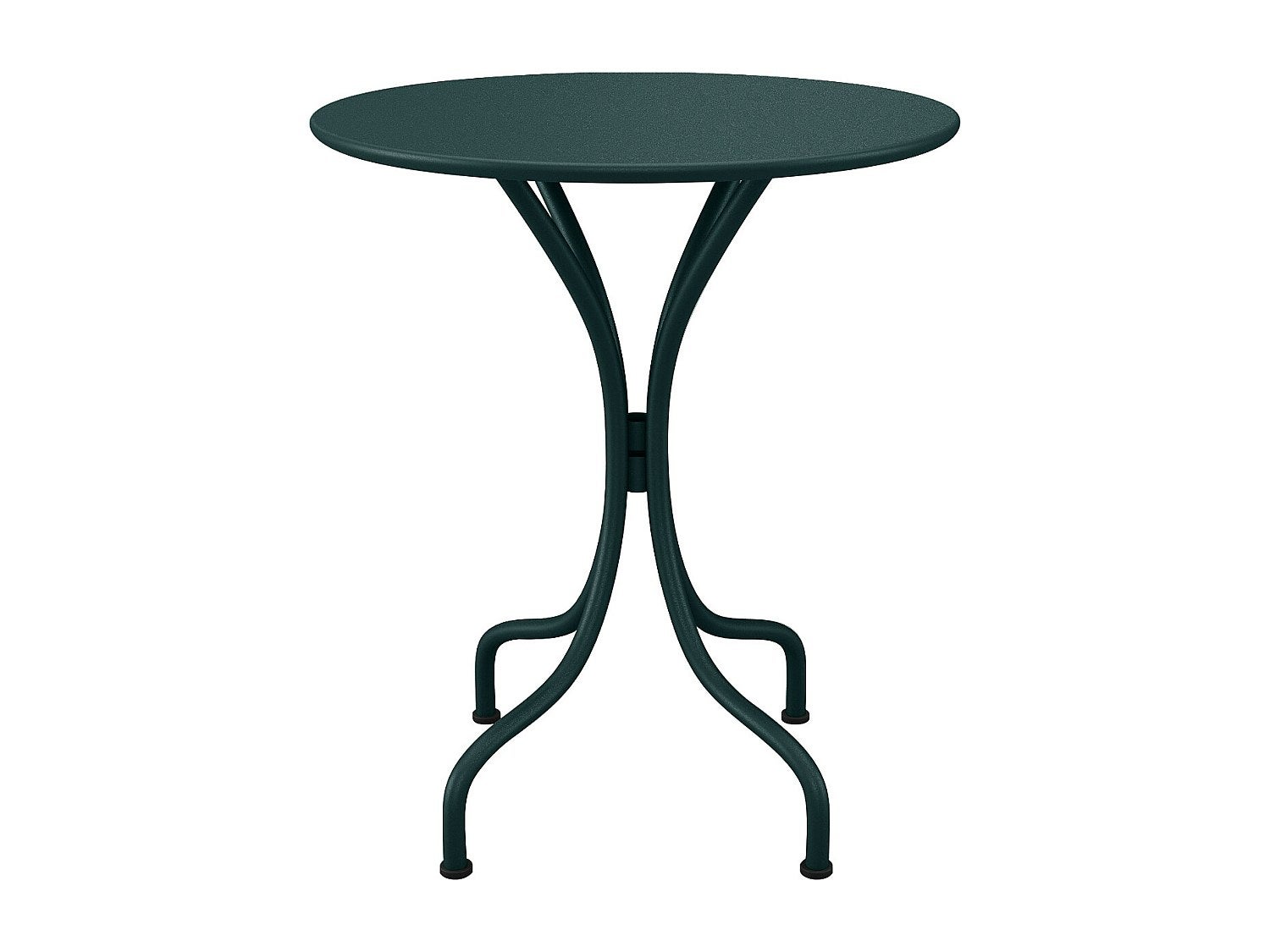 Stolik ogrodowy okrągły o śr. 60 cm z metalu - Butelkowa zieleń - MIRMANDE marki MYLIA
