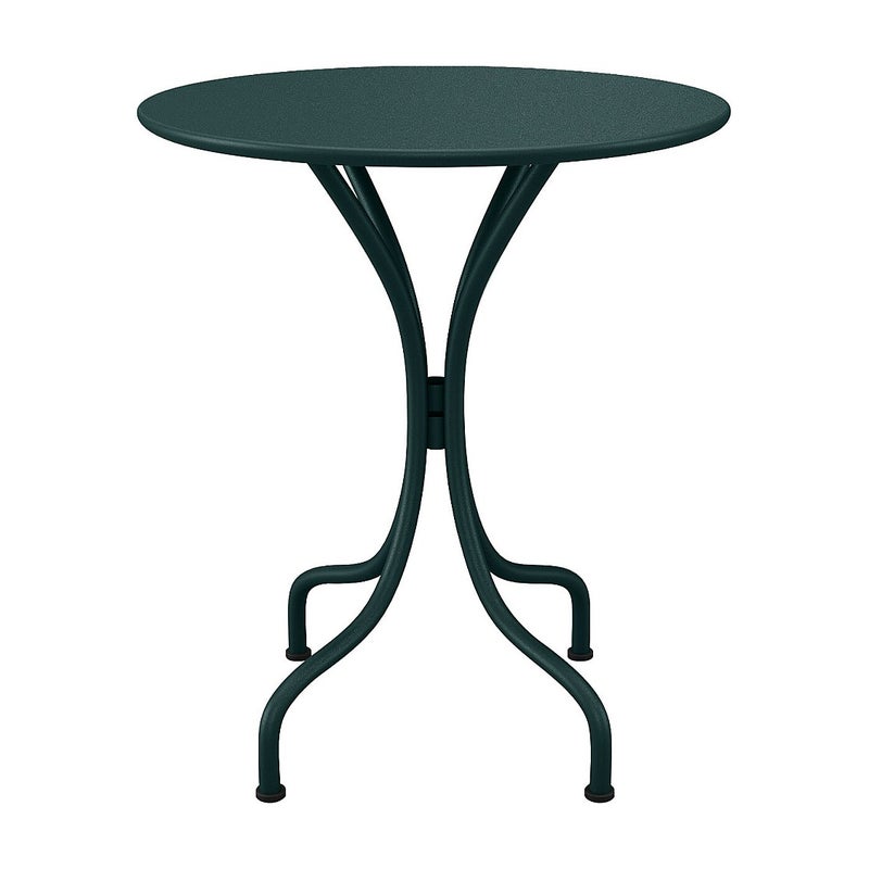 Stolik ogrodowy okrągły o śr. 60 cm z metalu - Butelkowa zieleń - MIRMANDE marki MYLIA