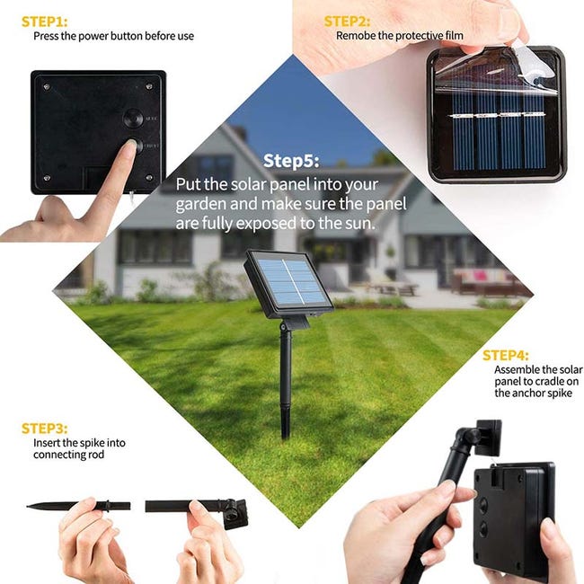 Anmossi Lampade Solari Da Giardino,12 LED Lampada Solare Da Esterno,Luce Solare - Foto 4