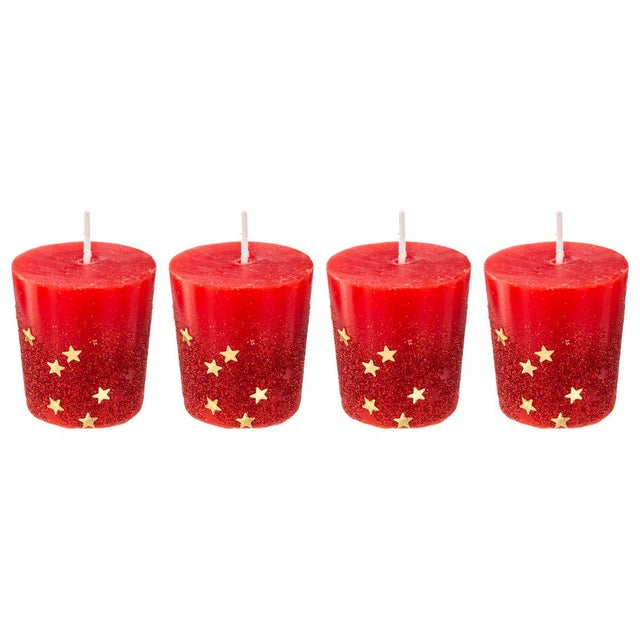Lot de 4 bougies votives 48 gr rouge - Feeric Lights & Christmas