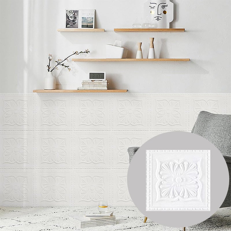 Nakleja Sufit 3D Kompozycja Kwiatowa - 20 Szt. Dekoracyjnych Samoprzylepnych Wodoodpornych Grubych Styl Europejski Elegancki