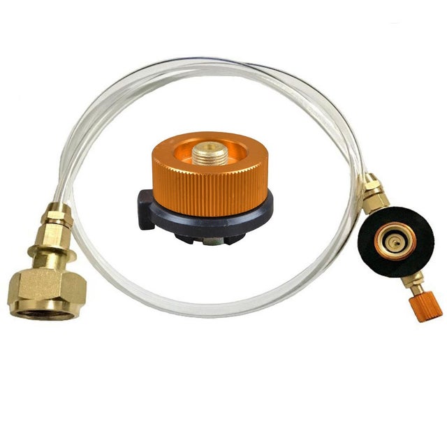 Adaptador para cartucho de gás para fogões a gás de exterior - Ideal para camping e acampamento - Adaptador de bico para GLP, cilindro plano e botijão