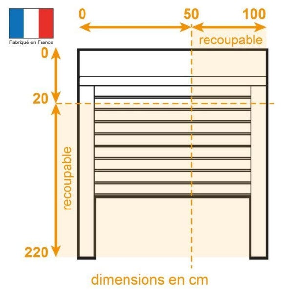 Volet roulant manuel a tirage pour porte L100 x H220 cm PVC -Coloris Blanc - - 2