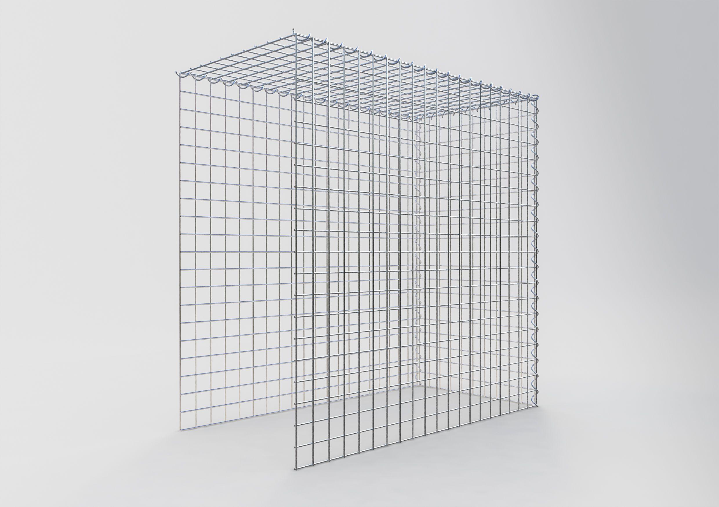 Gavión para ampliar y apilar, 100x100x50cm (LxHxP), malla 5 x 5cm, sin rejilla frontal ni inferior - 2