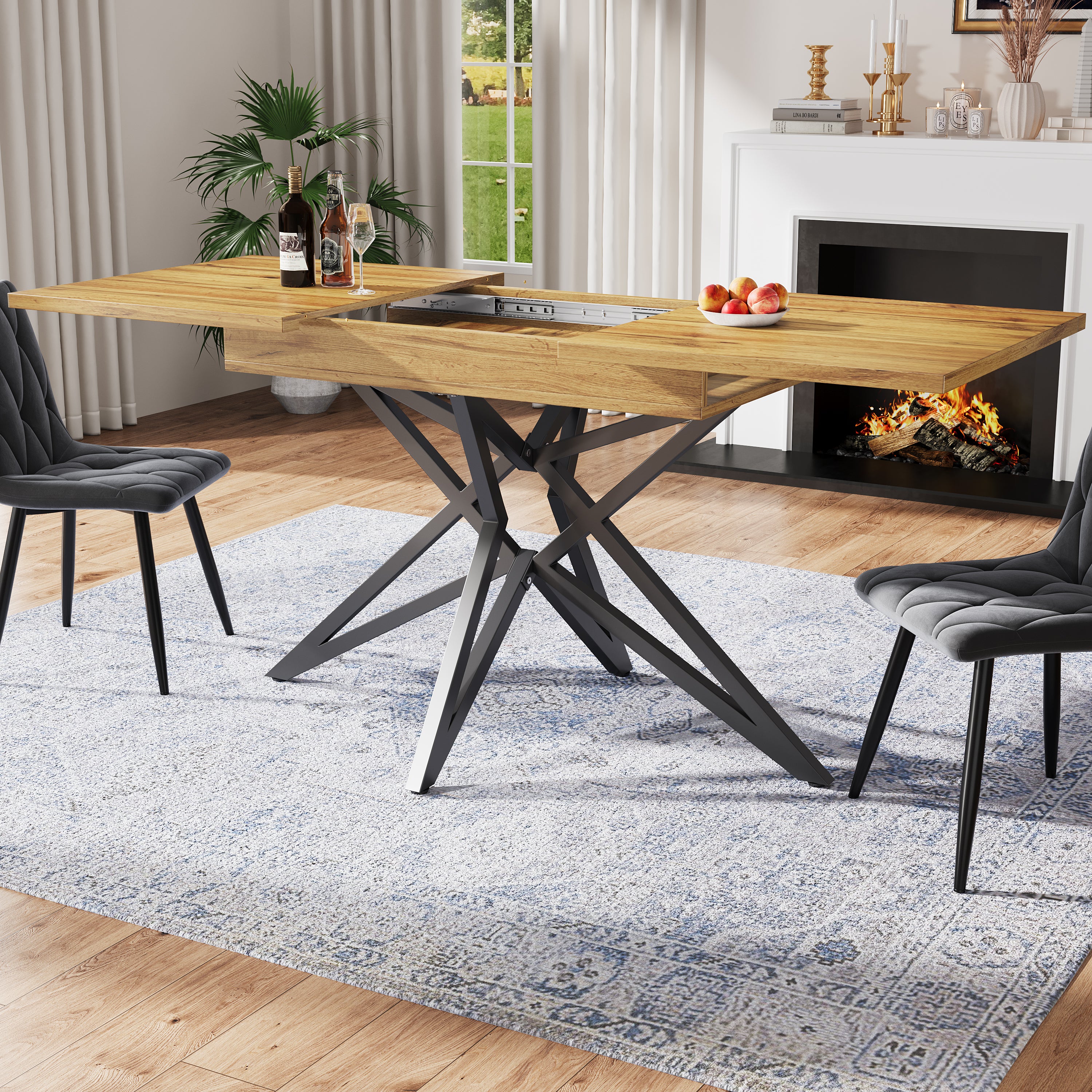 Set Tavolo Da Pranzo Allungabile 4 Sedie Velluto - Tavolo Marmo Sedie Moderno Noce