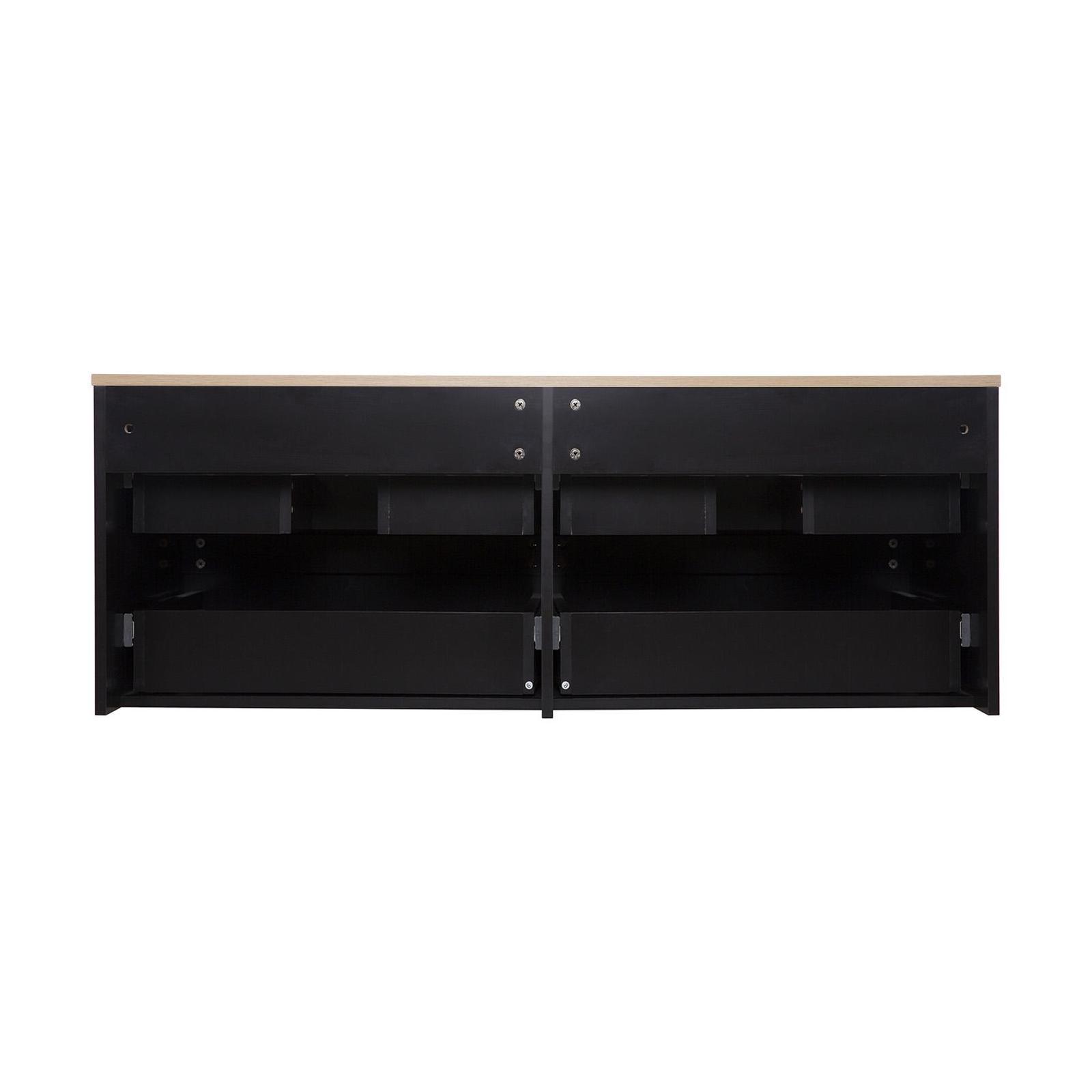 Meuble double vasque SORRENTO suspendu avec plan effet bois 120 cm - 4