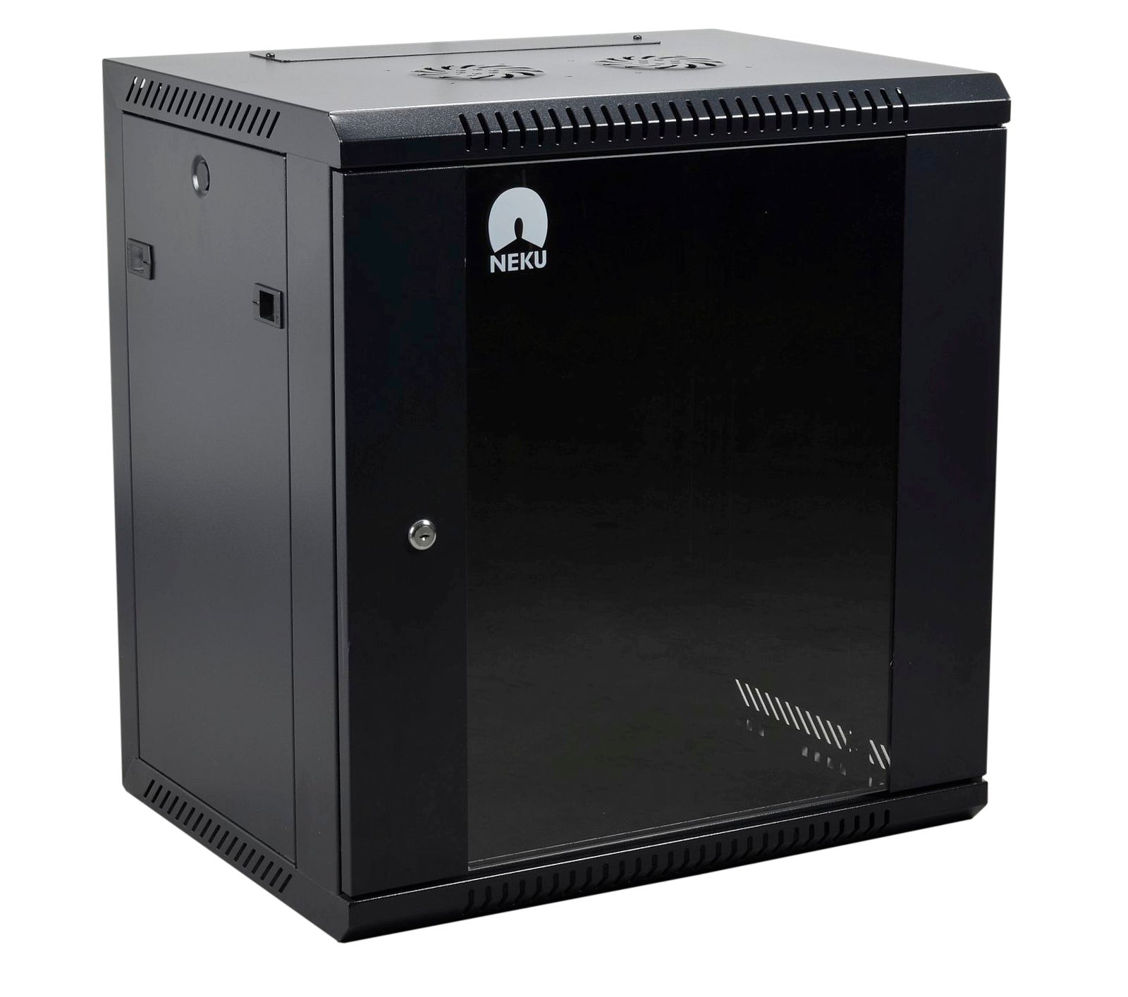 NEKU Szafa wisząca RACK 19" 12U 600mm rackowa szklane drzwi CZARNA BOX