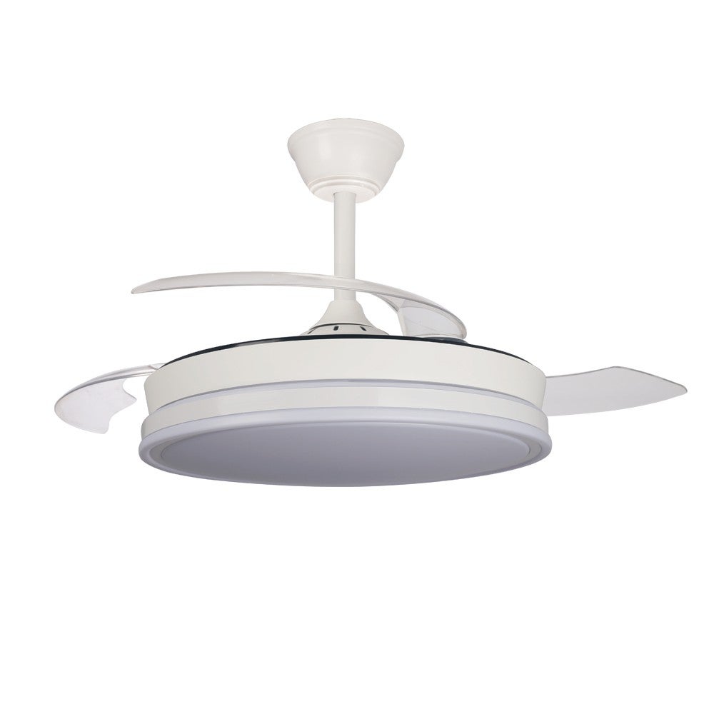 Ventilador de teto LED com lâminas retráteis Supereco Branco 45W 4400lm CCT com controle remoto - 3