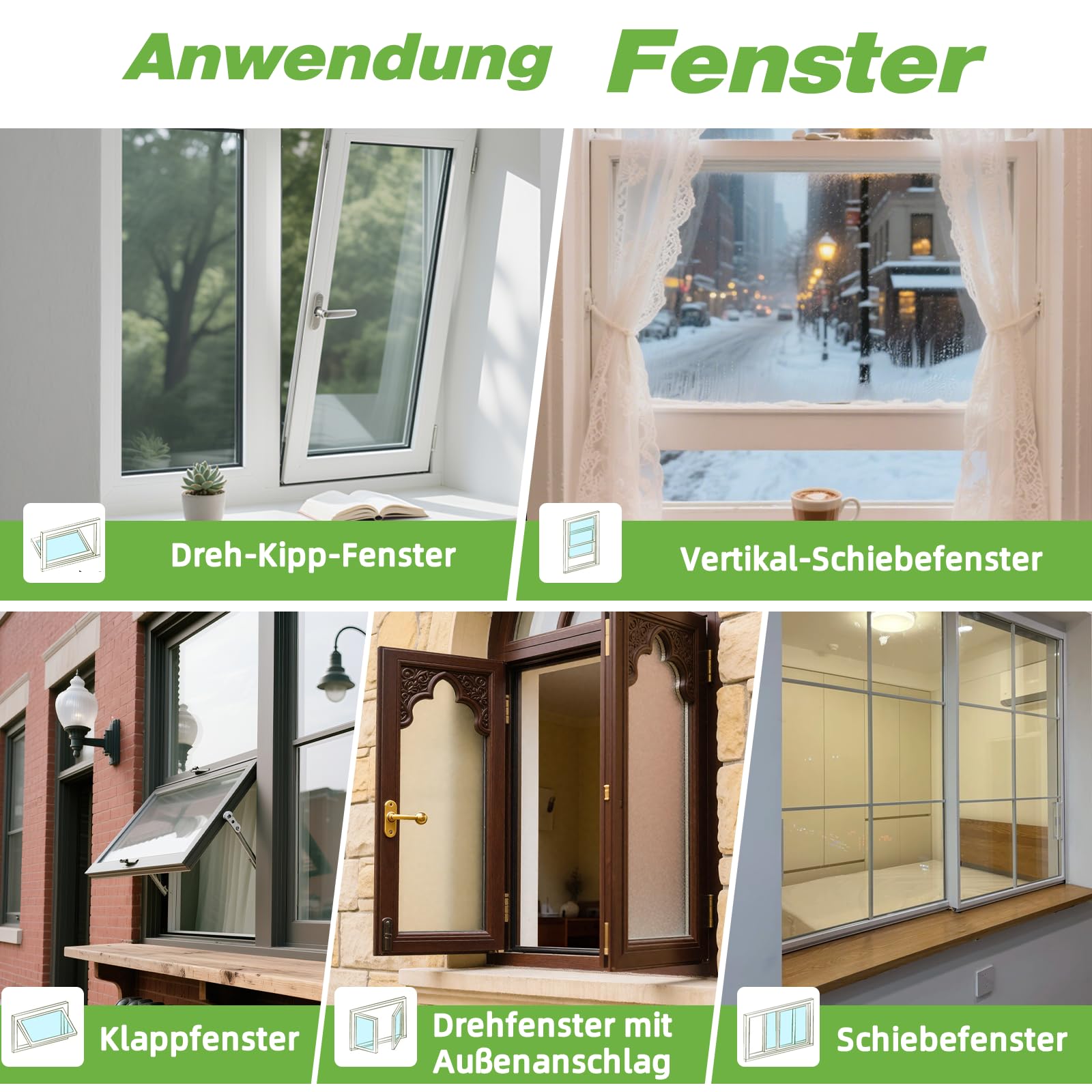 Guarnizioni a V per porte e finestre, guarnizioni autoadesive, senza chiodi, antivento e fonoassorbenti per telai di porte (6 m) - 2