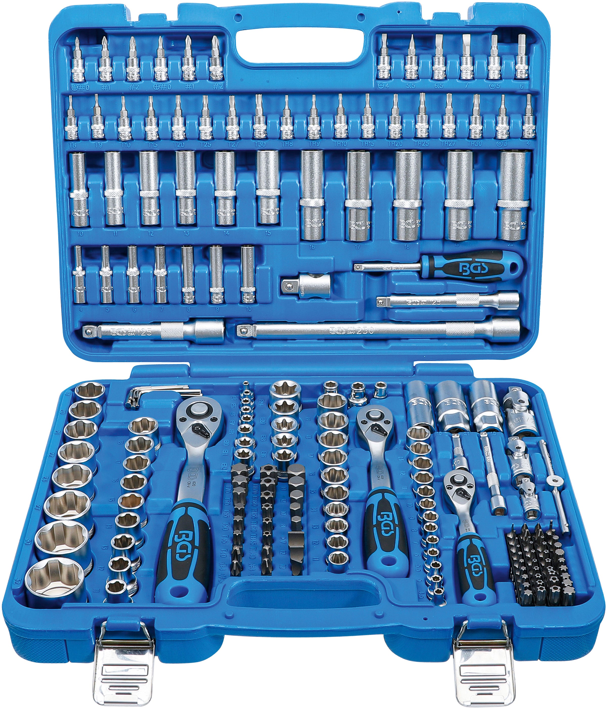 Zestaw nasadek BGS TECHNIC Super Lock 192 części stal chromowo-wanadowa niebieski