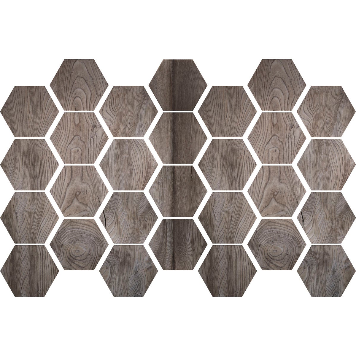 Adesivi piastrelle di cemento esagonali legno di alburno - Sticker adesivo - adesivi murali - 28stickershexagones15x13,5cm - 4