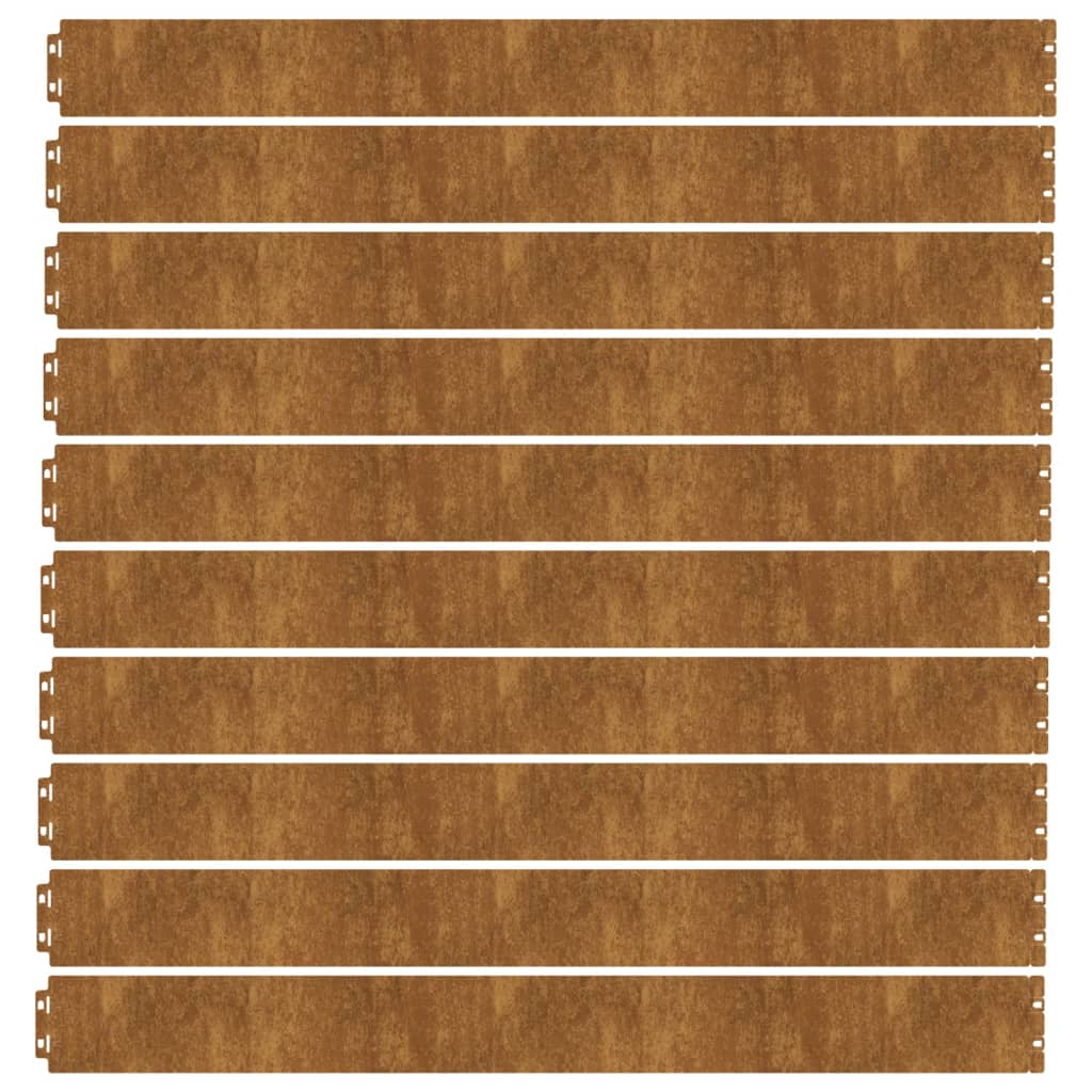 Bordures de pelouse 10 pcs 10x103 cm acier corten flexible - 4