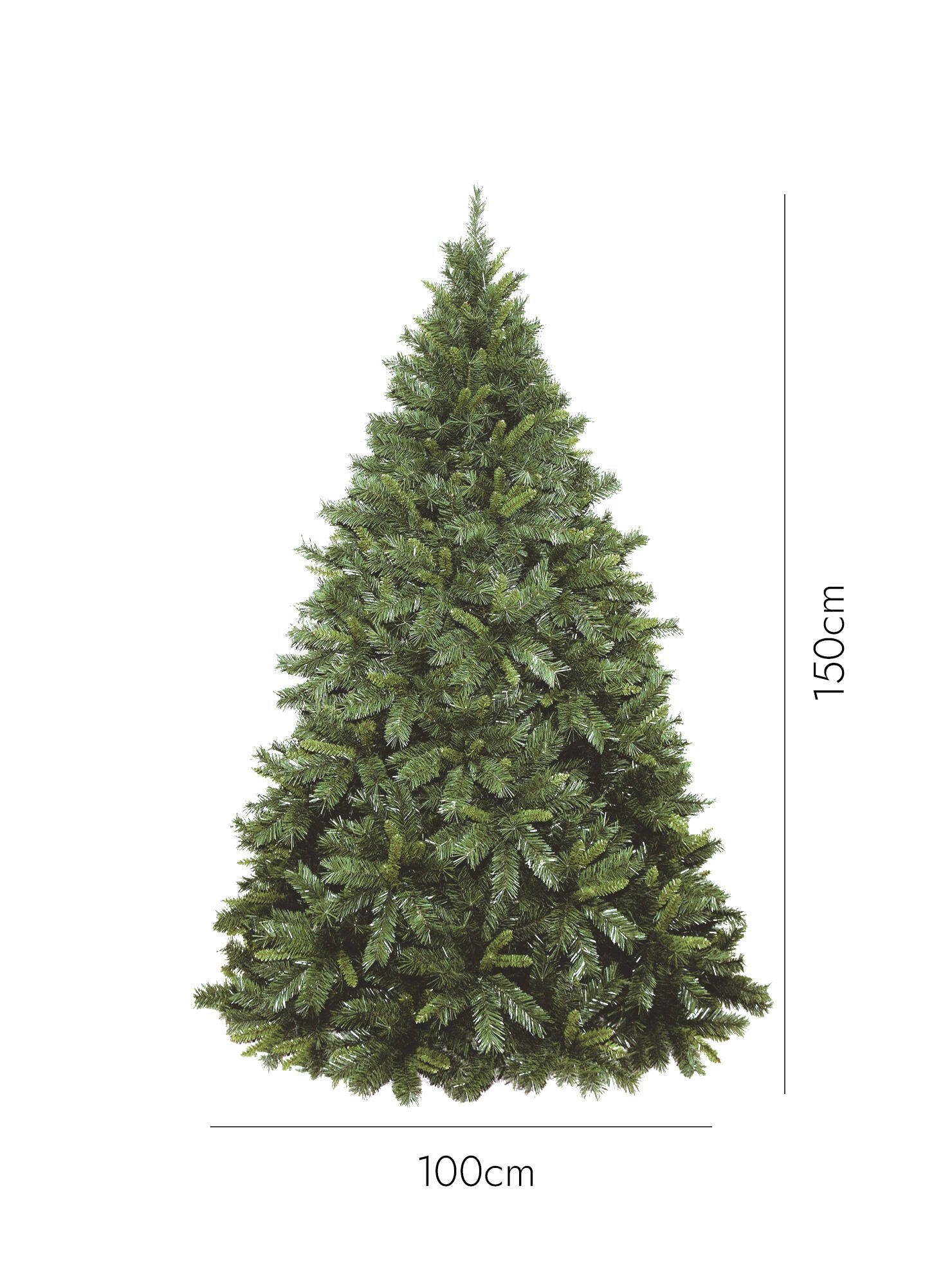 Albero di Natale 150 cm Innsbruck, Pino artificiale, Albero effetto reale, Alberello natalizio extra folto, 114x114 h150 cm, Verde - 3