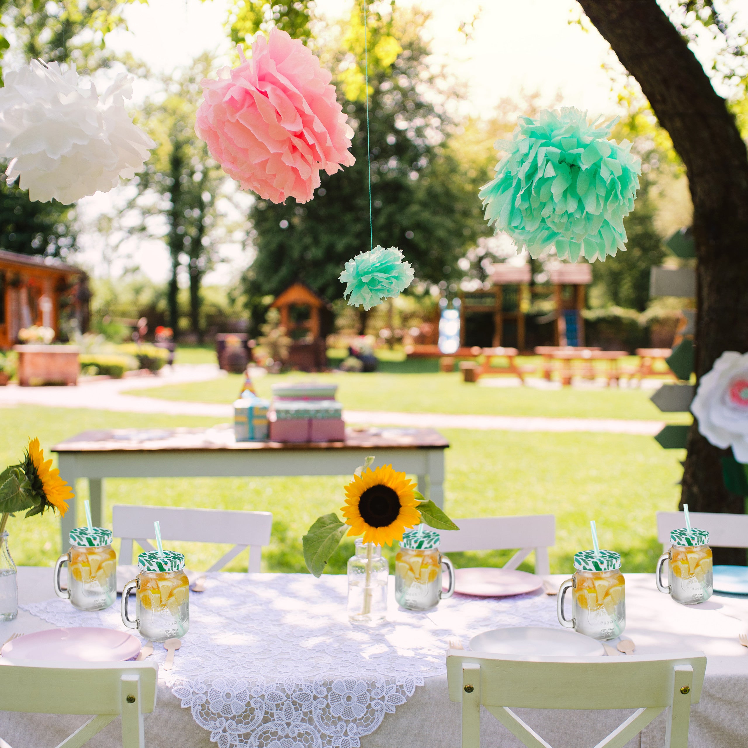 Relaxdays Set 8 Tazze, con Coperchio e Cannuccia, Design Cactus, Tè Freddo, Bevande, Limonate, Party, 500 ml, Colorato - 2