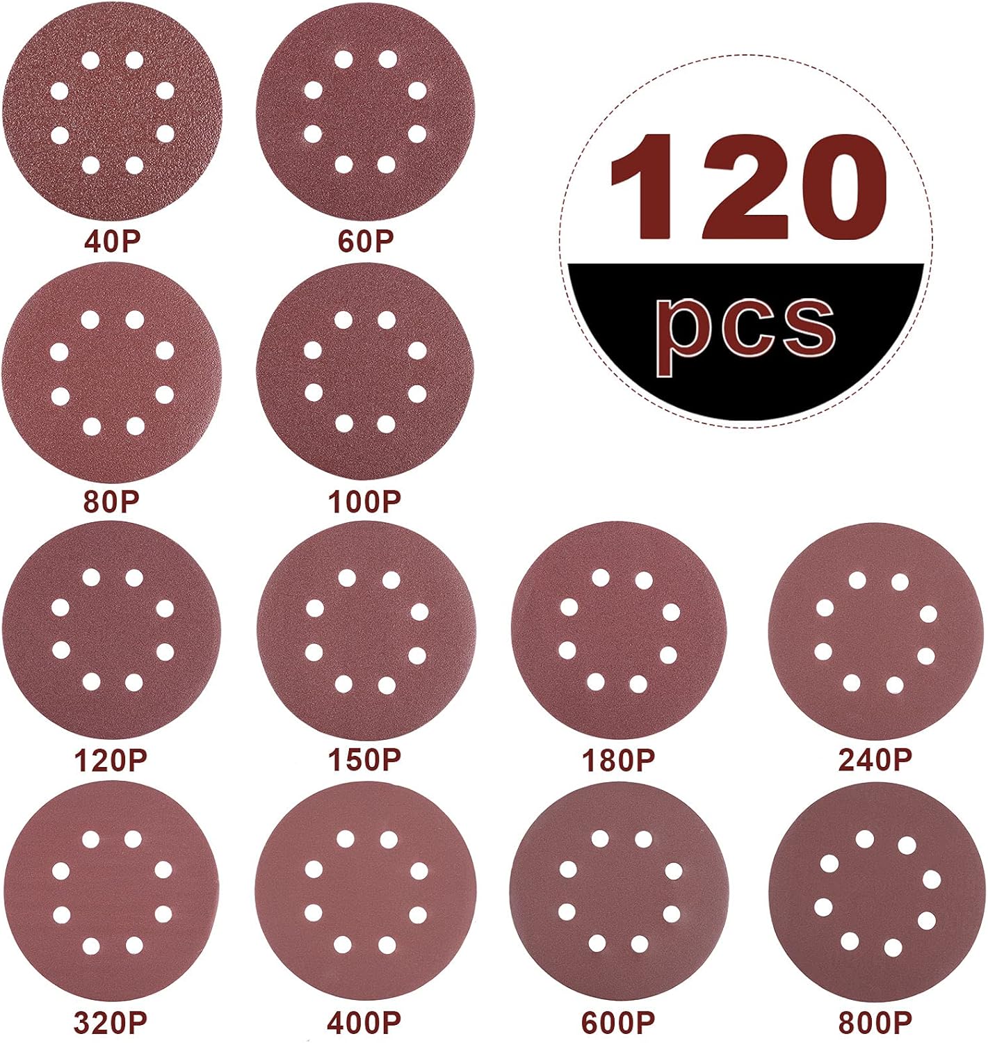 120X Disque De Pon age 125mm Disques Abrasifs Pour Grain De Ponceuse 120x-disque-de-pon-age-125mm-disques-abrasifs-pour-grain-de-ponceuse