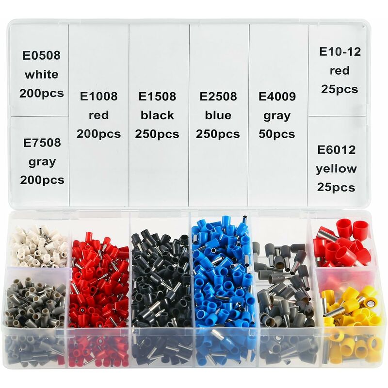 Pinza crimpatrice a 4 lati con 1200 puntalini per cavi, pinza crimpatrice per fili da 0,25–10 mm², per elettricisti professionisti - 4