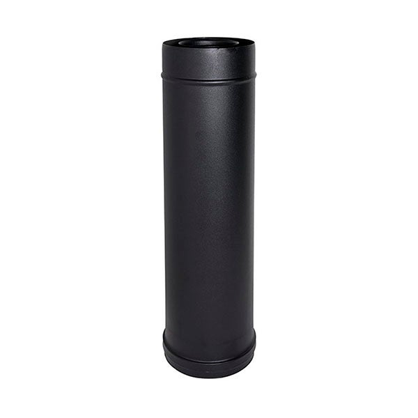 Cheminee coaxial Élement droit NOIR D. 80/125 1 m CE en acier 316 pour poele a pellets Fabrique en Italie UNI 1856/2