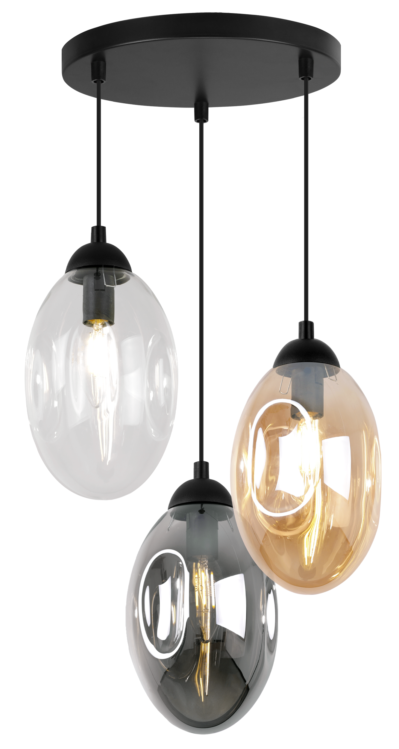 Lampa sufitowa wisząca elegance Vigo 3xE14 klosz owalny wielokolorowy Light Home LH - 2