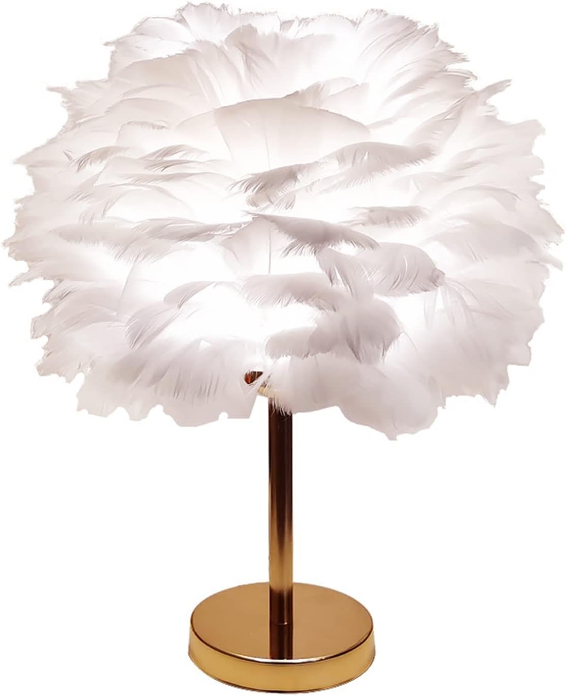 Lampe de table moderne en plumes, lampe de chevet classique pour chambre à coucher, salon, lumière chaude - 3