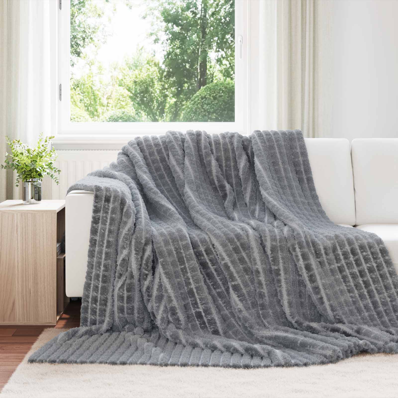 Coperta In Pile Di Lusso Morbida 100% Microfibra - 70x100 Cm Beige - Per Divano, Letto E Viaggio