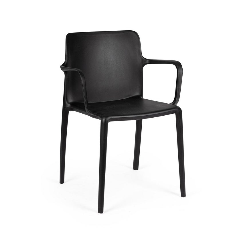 Czarne krzesło do jadalni ze stali i polipropylenu