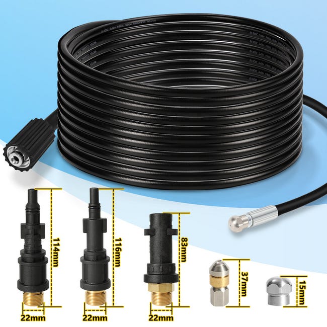 Tubiaz Tuyau Nettoyeur Haute Pression 20M Tuyau Déboucheur Canalisation Tubiaz Tuyau Nettoyeur Haute Pression 20M Tuyau Déboucheur Canalisation