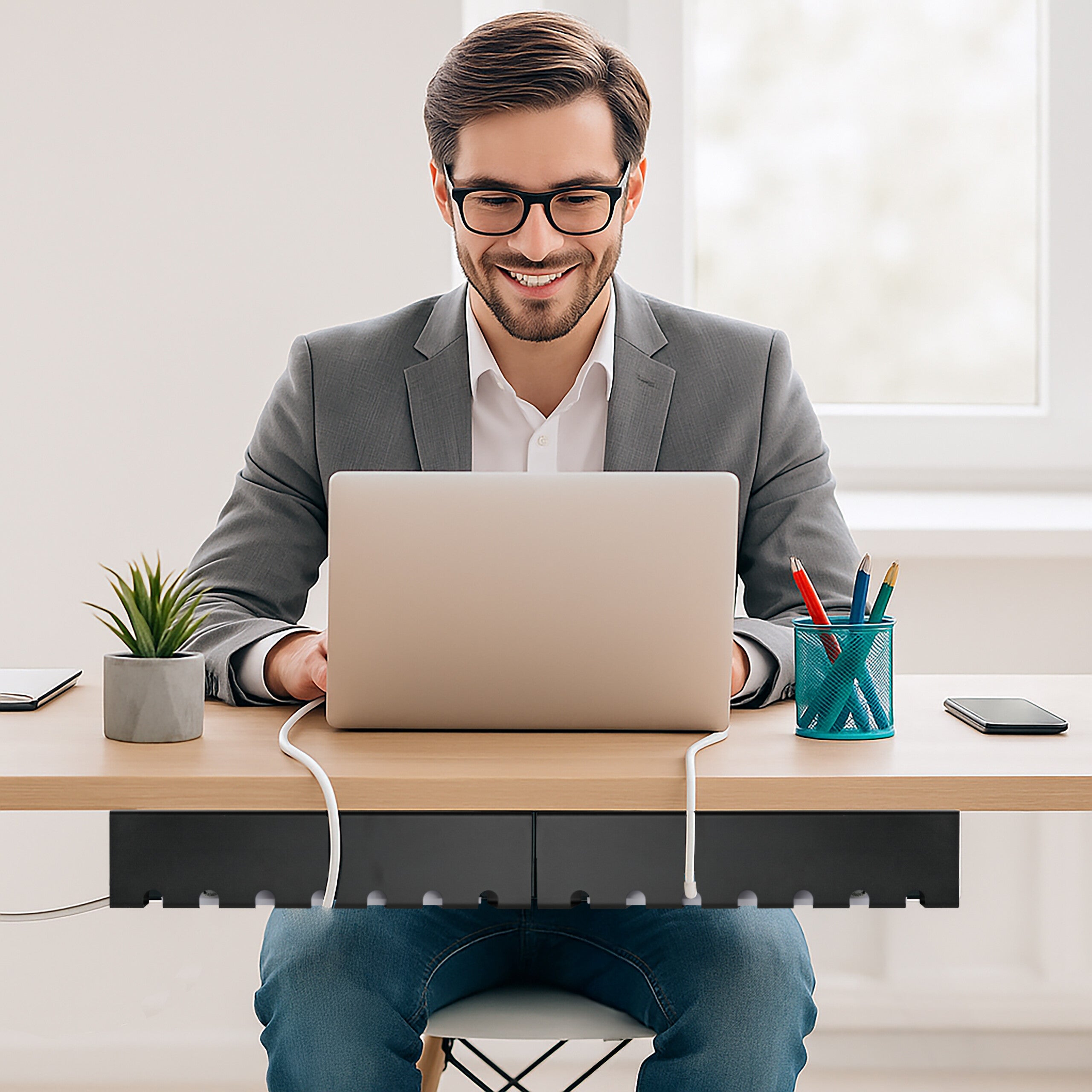Canalina Passacavi Da Scrivania - Anelli Decorativi Per Scatole Portacavi Per Mobili Gestione Cavi Per Computer Desktop 3 Pezzi Oro Lucido 87264306