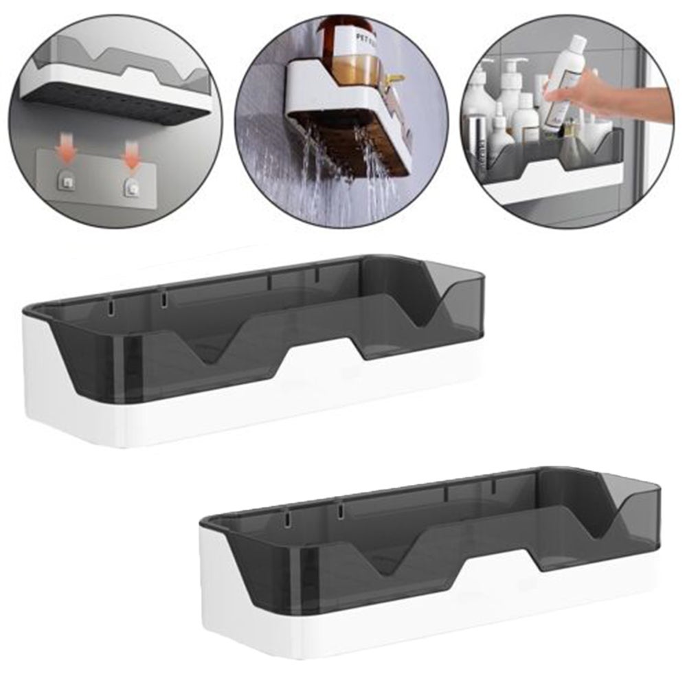 2 Półki łazienkowe pod prysznic, rozdzielny organizer z haczykami, dwuwarstwowa półka prysznicowa bez wiercenia, do łazienki