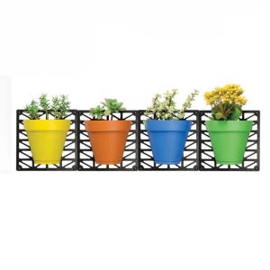 Supporto Per Piante In Metallo Regolabile Da 24 A 38 Cm Con Vassoio - Piedistallo Da Interno Nero, Altezza 38cm