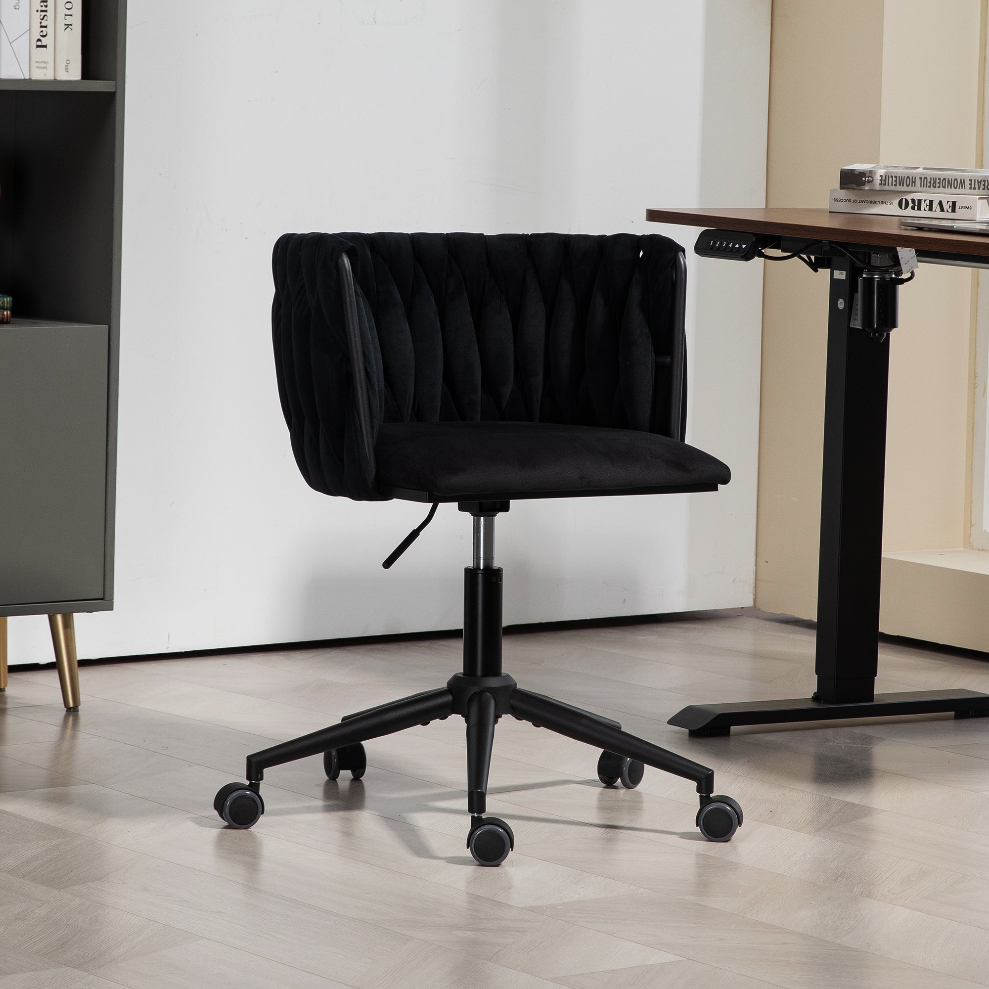 Chaise de bureau en velours pivotant à 360° Design