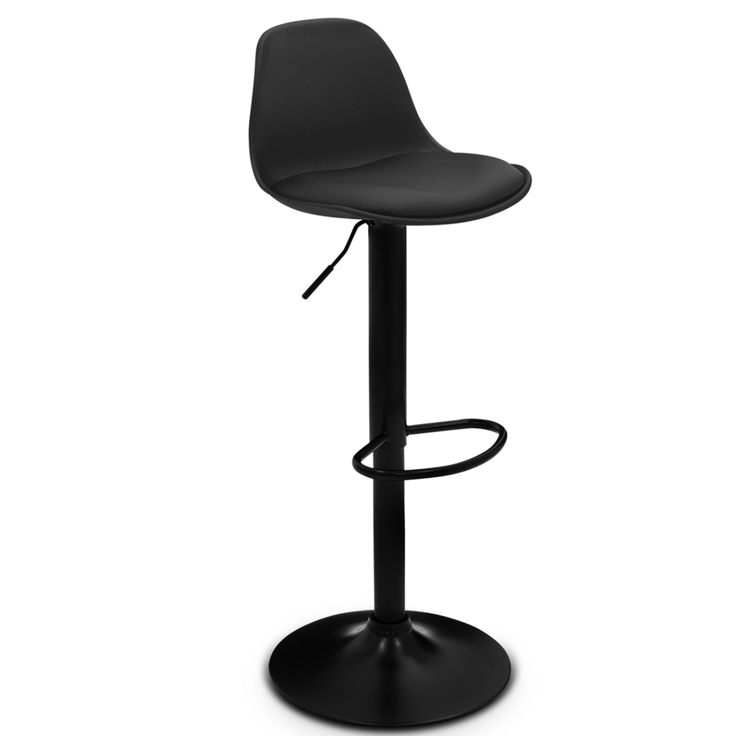 Lot de 2 tabourets de bar KARL design noir pied noir - 4
