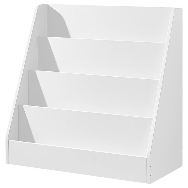 Bibliothèque pour Enfant à 4 Niveaux, Étagère à Livres Montessori, pour Chambre d’Enfant, 30 x 60 x 60 cm, Blanc