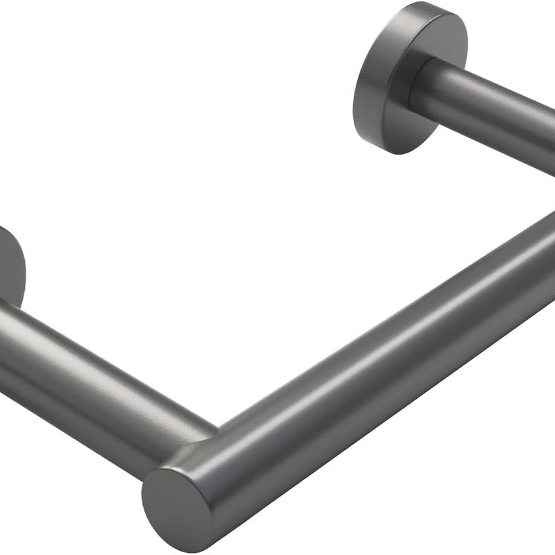 Szary uchwyt na papier toaletowy 21 x 9 x 5 cm, 1 obrotowy uchwyt na papier toaletowy ze stali nierdzewnej z podwójną kolumną, ruchomy uchwyt ścienny