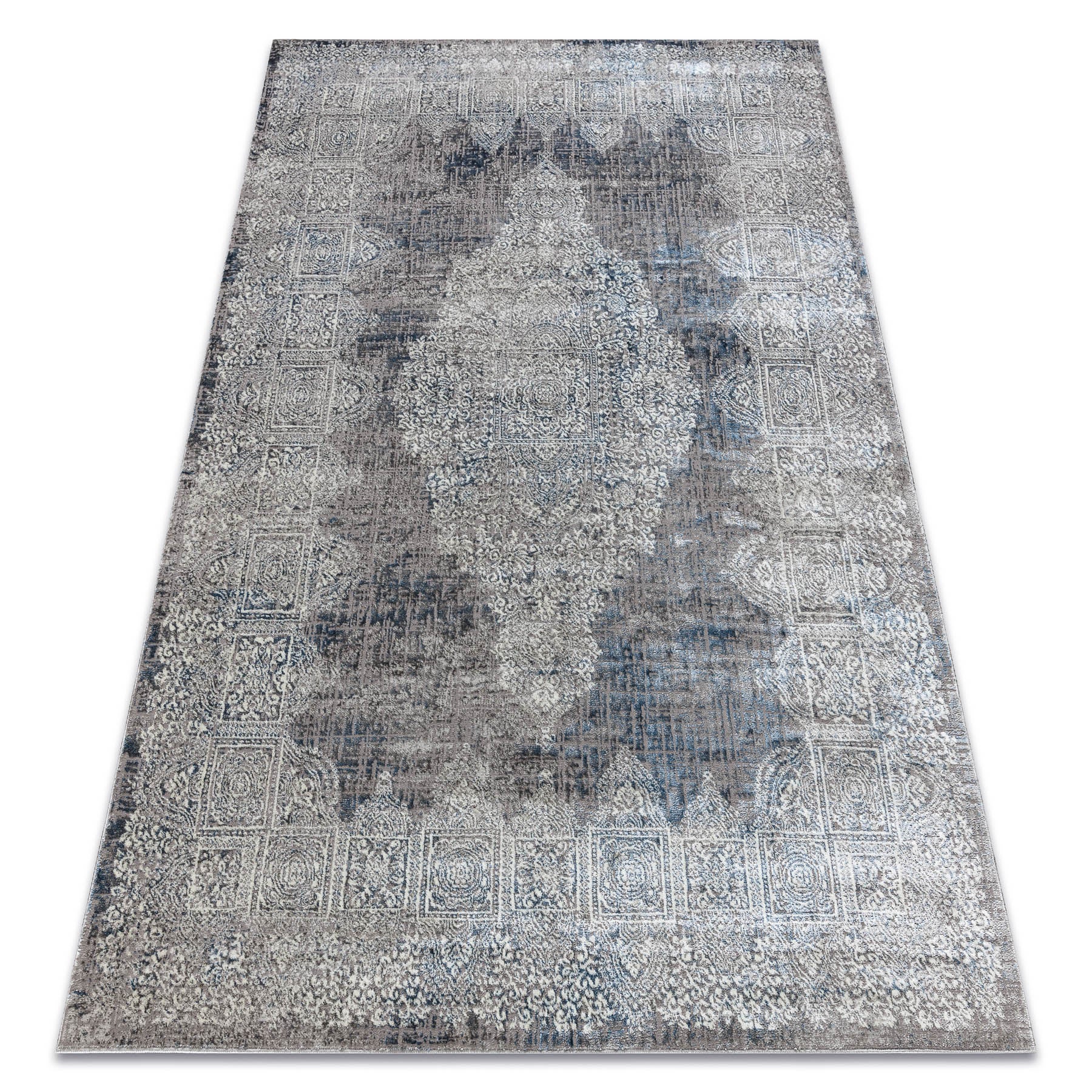 Dywan BLISS Z214AZ221 krem / niebieski - Rozeta, nowoczesny, strukturalny 180x270 cm