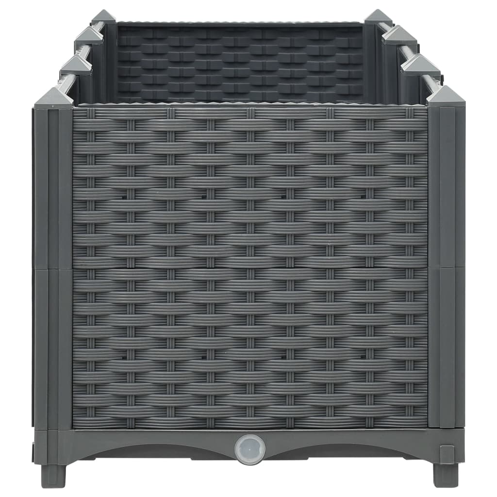 Fioriera rialzata piante fiori giardino 120 x 40 x 38 cm polipropilene grigio scuro 02_0000905 - 4