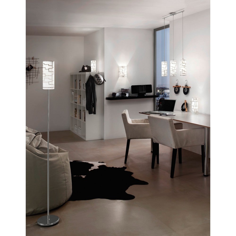 Suspension BAYMAN E27 3X60W en acier chrome 720x105x1100mm - 6