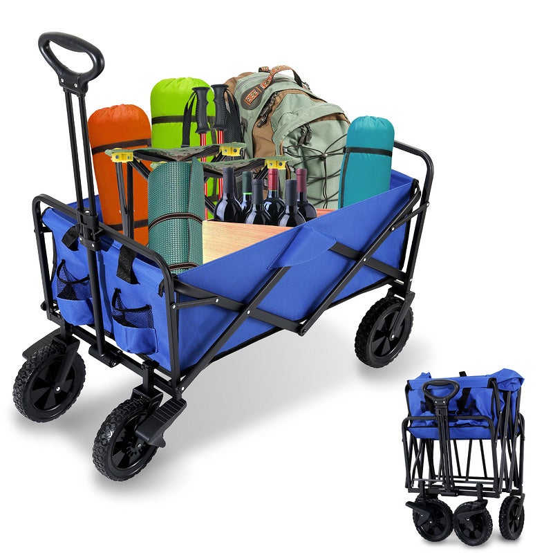 Tech Cube Chariot De Plage Pliable 100L Pliable Avec Une Grande Capacité De 220Lbs, Chariots De