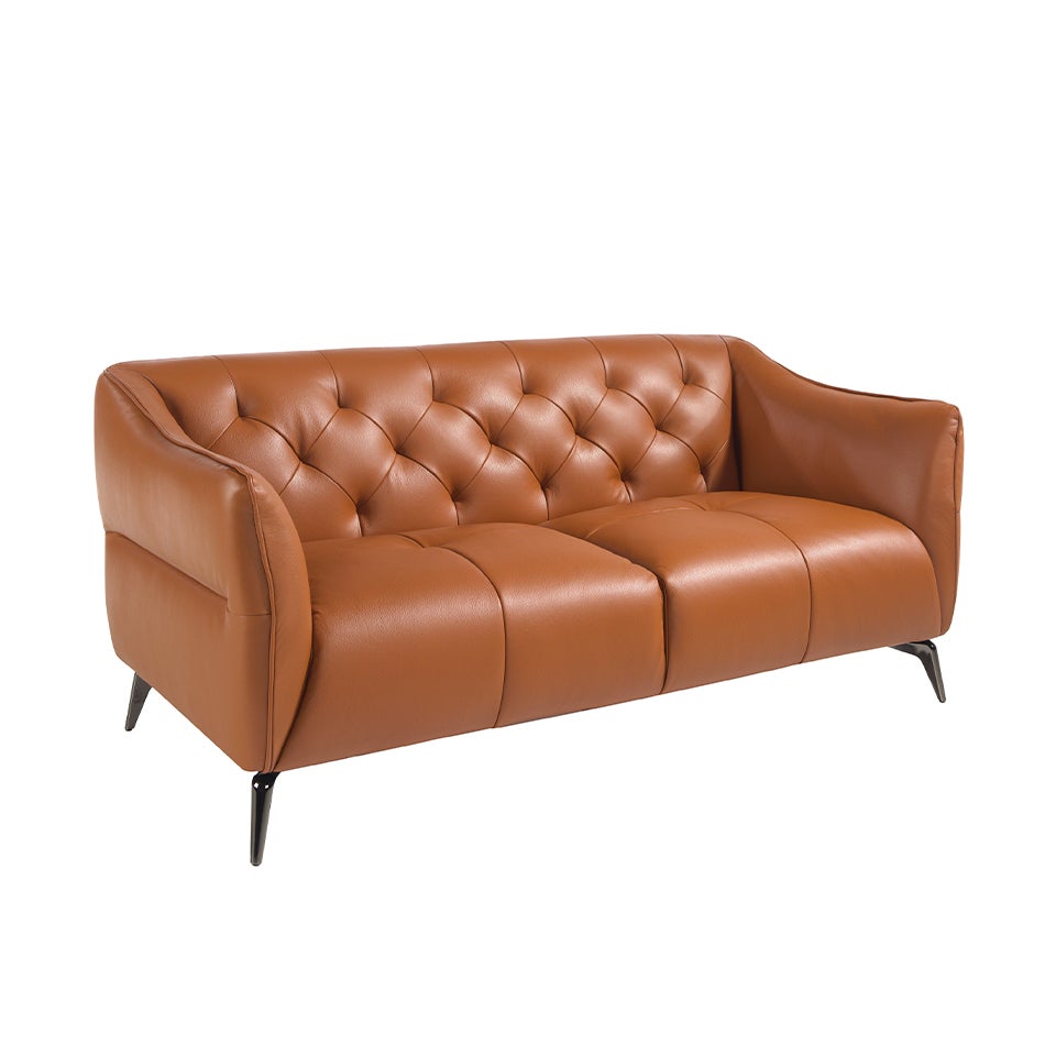 2-osobowa sofa Chester z brązowej skóry 171 x 95 x 77 cm