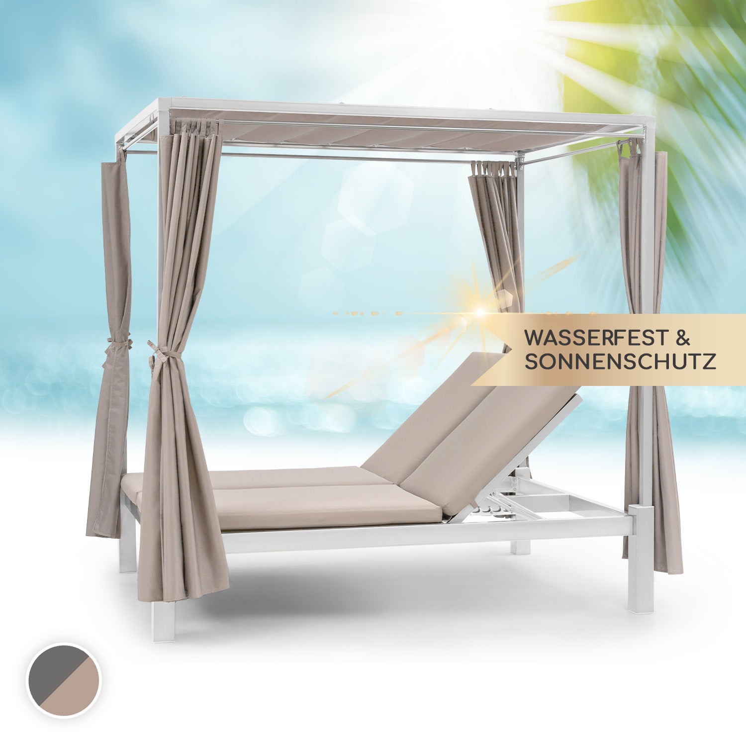 Chaise Longue Pliable Blumfeldt Sun Valley - Transat Jardin Avec Oreiller Et Dossier Réglable - Aluminium