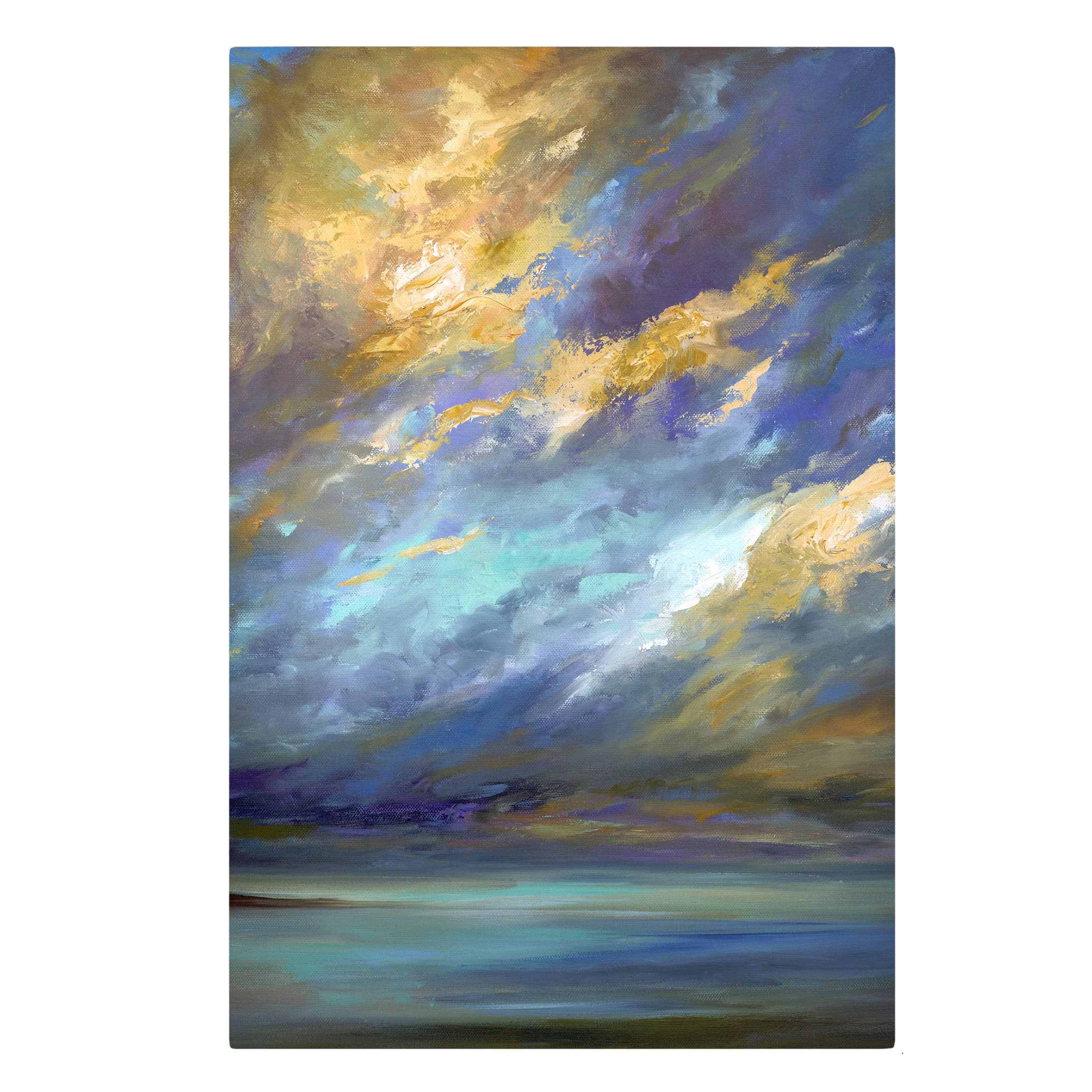 Impression sur toile tableau sur toile châssis bleu ciel plage mer abstrait peinture 300 cuisine chambre à coucher salon couloir 60 x 90 cm - 5