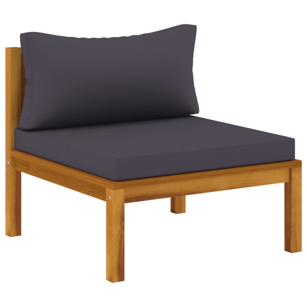 Maison Exclusive - Salon de jardin 3 pcs avec coussin Bois d'acacia solide - 3